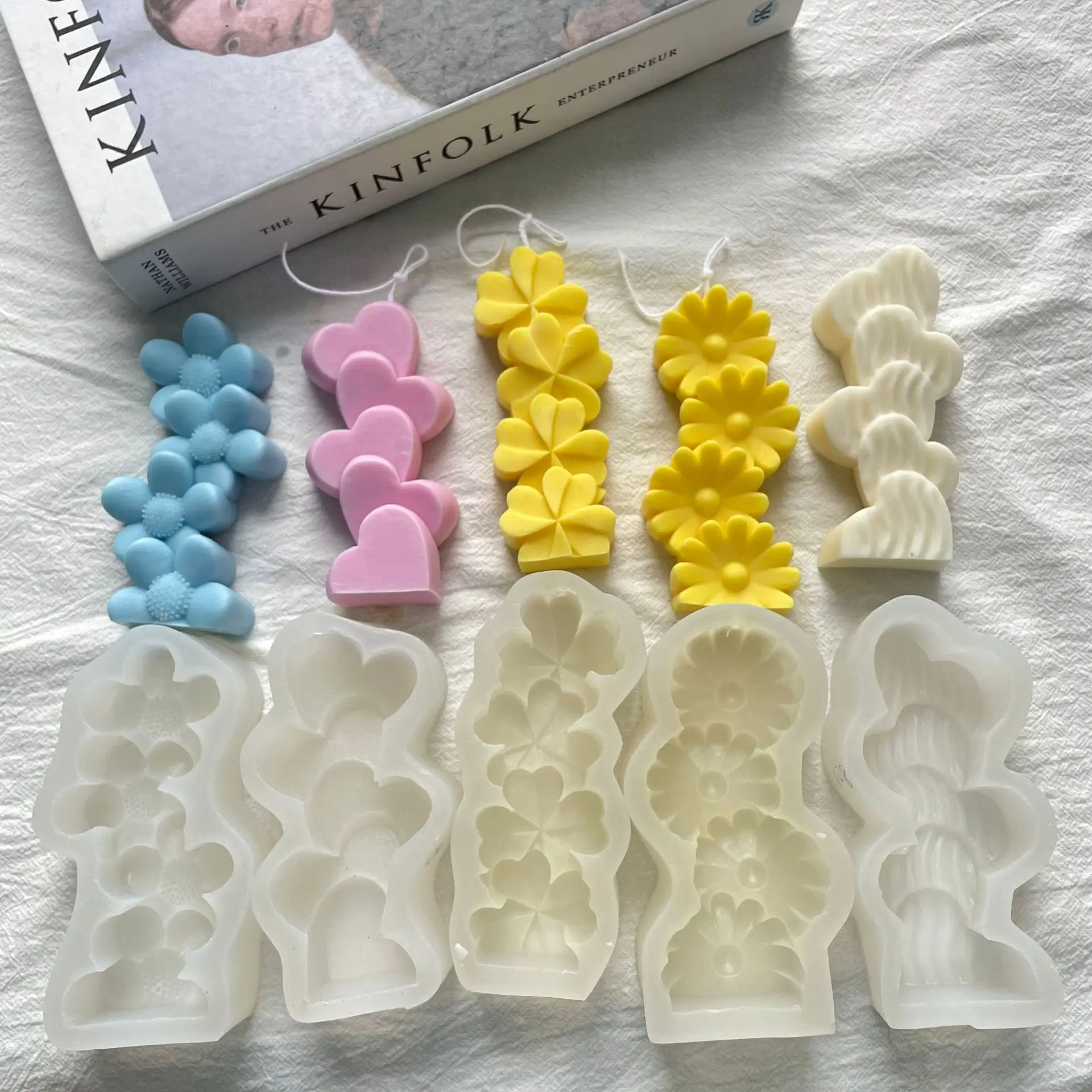 Unique Flowers Candle Silicone Mold for Handmade Desktop Decoration Gypsum  Aromatherapy Soap Resin Candle Silicone Mould