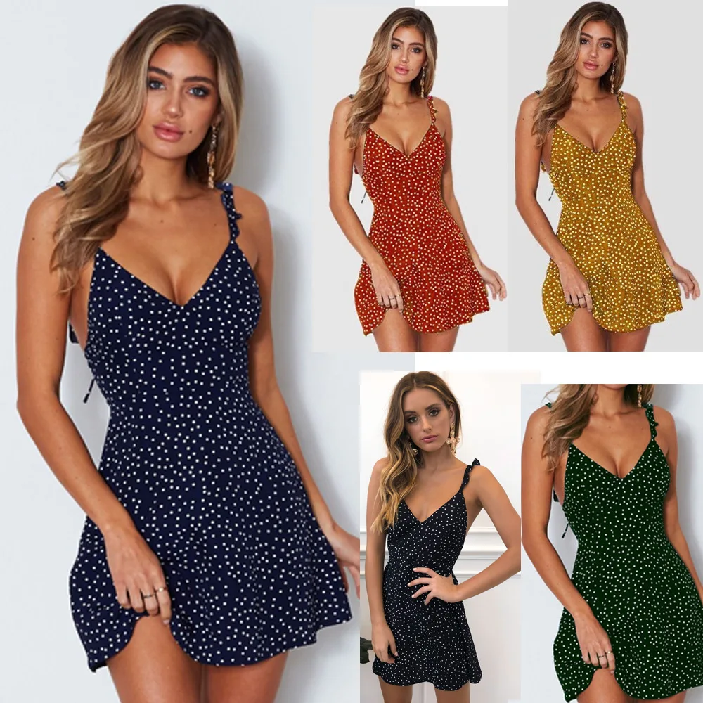 

Summer Tie Front V Neck Elegant Sexy Floral Dress Women Off Shoulder Party Dress Femme Backless Dresses Plus Size Women