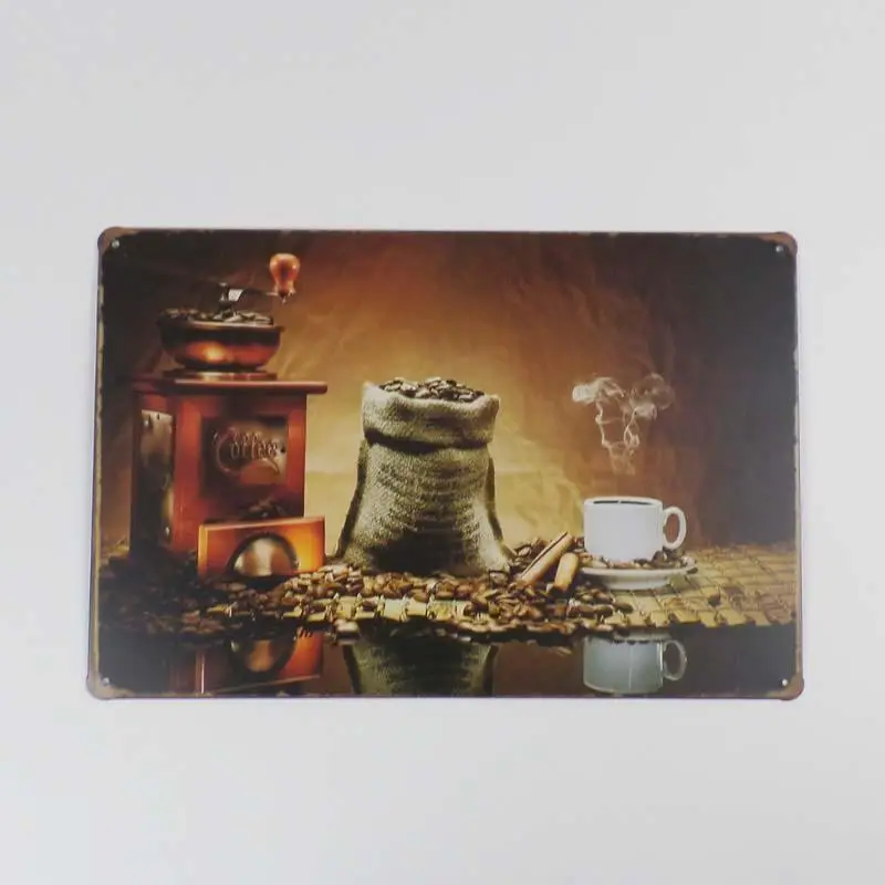 

Metal posters for coffee Vintage posters decorative stickers plates Pub sign coffee painting wall decor home decor x