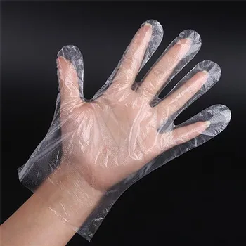

100Pc/Pack Disposable Gloves One-Off Plastic Gloves Restaurant BBQ Transparent Eco-friendly PE Gloves Kitchen Garden Accessories