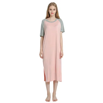 

Ladies Loose Modal Nightdress Pregnant Women Short-sleeved Dress Large Size Long Night Dress Off Season
