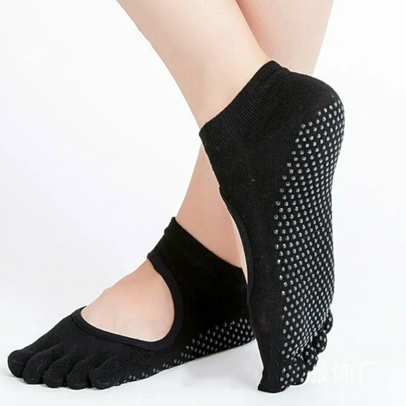 Женские носки, противоскользящие, пять пальцев, без спинки, силиконовые, Нескользящие, 5 Носок, носки для балета, спортзала, фитнеса, спорта, хлопковые носки