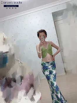 

2020 new autumn exercise clothes suit fairy print sexy fishtail skirt beginner girl