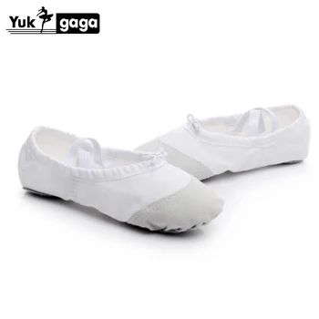 

leather Head Yoga Slippers Teacher Gym Indoor Exercise Canvas Black Ballet Dance Shoes Children Kids Girls Woman