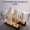 Dish Drain Rack Dinnerware Bamboo Wooden Kitchen Organizer Tray Plate Drying Shelf Wooden Book Cups Display Stand Drainer Holder 3