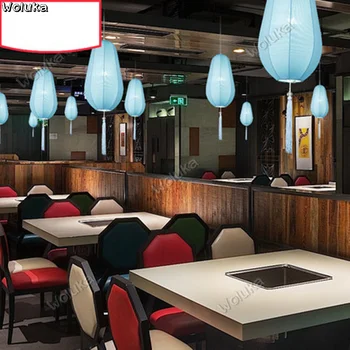 

Fabric lantern chandelier dining restaurant clubhouse restaurant wrought iron lighting hot pot restaurant lamps CD50 W03