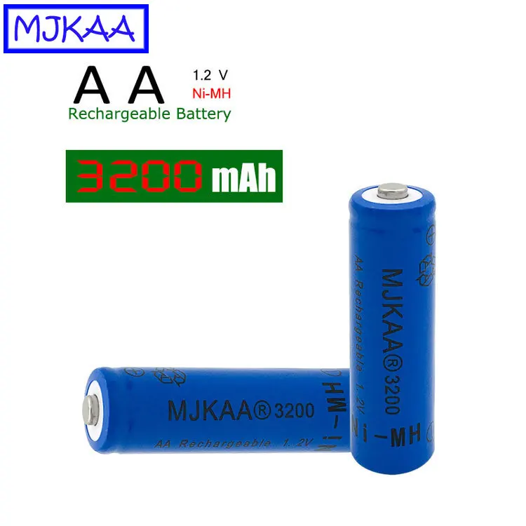 Аккумуляторная батарея MJKAA 4 шт. AA 1 2 В Ni MH 3200 мАч высококачественные батарейки 2A