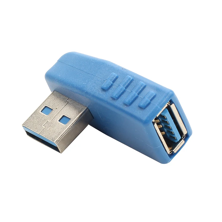 Синий USB 3,0 правый изгиб 90 градусов поддержка 5 Гбит/с революционный Женский адаптер l-образный локоть
