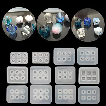 

12Pcs Beads Resin Molds Kit with Hole for Gemstone Cabochon Jewelry Casting