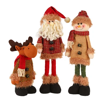 

Christmas Decorations Santa Claus Doll Retractable Standing Dolls Funny Christmas Decoration Home Hotel Show Window Arrange