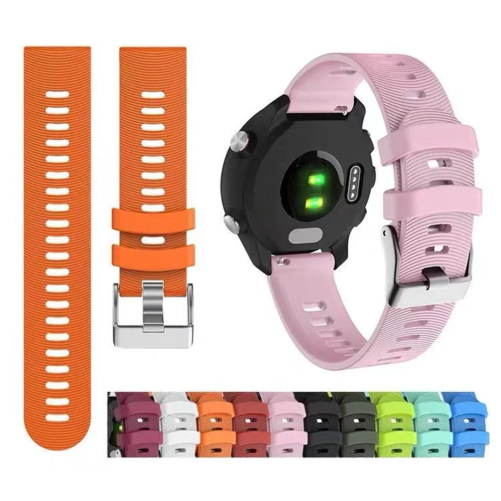 20 мм силиконовый ремешок для Garmin Forerunner 245 645 Vivoactive3 шнур сменный Браслет для Garmin 245 спортивный ремешок аксессуары