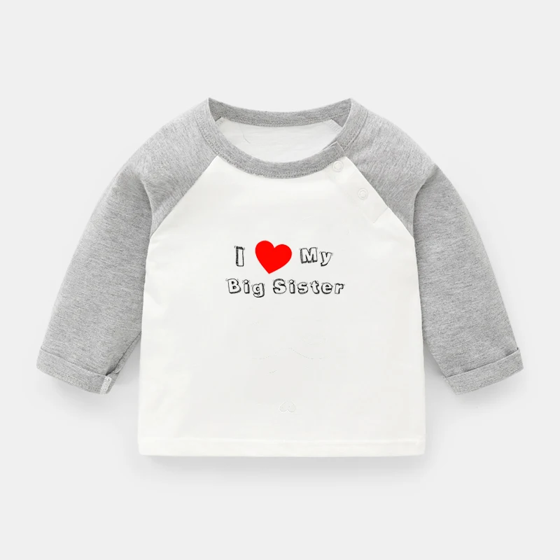 YCG2799C Футболка с принтом «I love my big brother sister», футболки с длинными рукавами для малышей хлопковая детская футболка Топы для мальчиков и девочек, подарок на Рождество - Цвет: YCG2799C