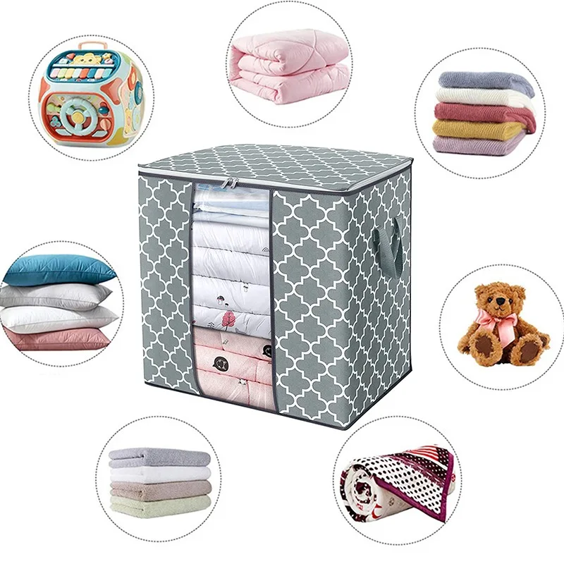 Clothes organizer Foldable Comforter Storage Bag Household Clothing Storage Box Dustproof Quilt bolsas de almacenamiento