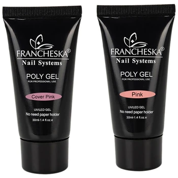 

Francheska 2 Pcs Hot Poly Gel Extension UV Led Gel Nail Polish Varnish Polish Gel 30Ml, 303 Pink & 305 Cover Pink