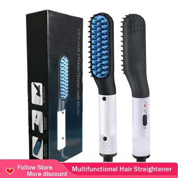 

Electric Hair Straightener Comb Beard Straightening Brush Ceramic Iron Curler Quick Hair Styler Hair Straightener For Men