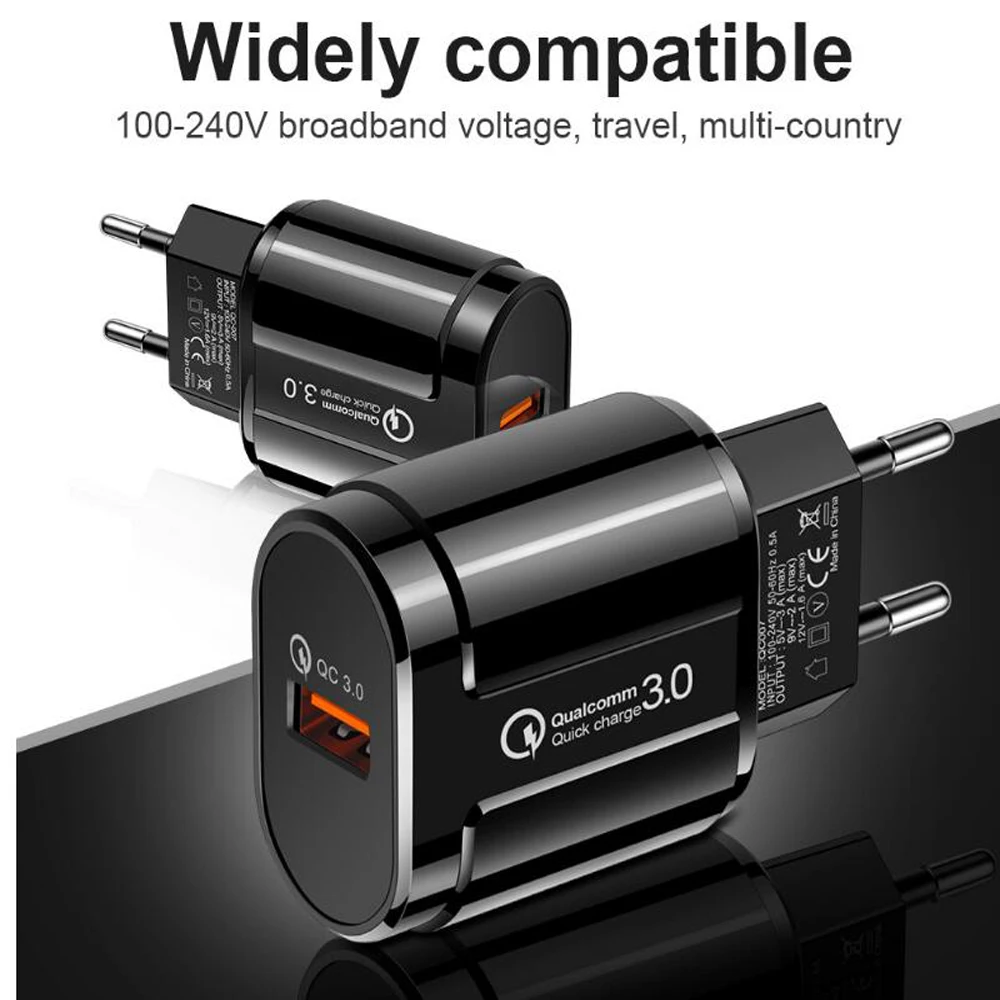 Подходит для iphone US EU UK мобильный телефон быстрое зарядное устройство QC3.0 зарядная