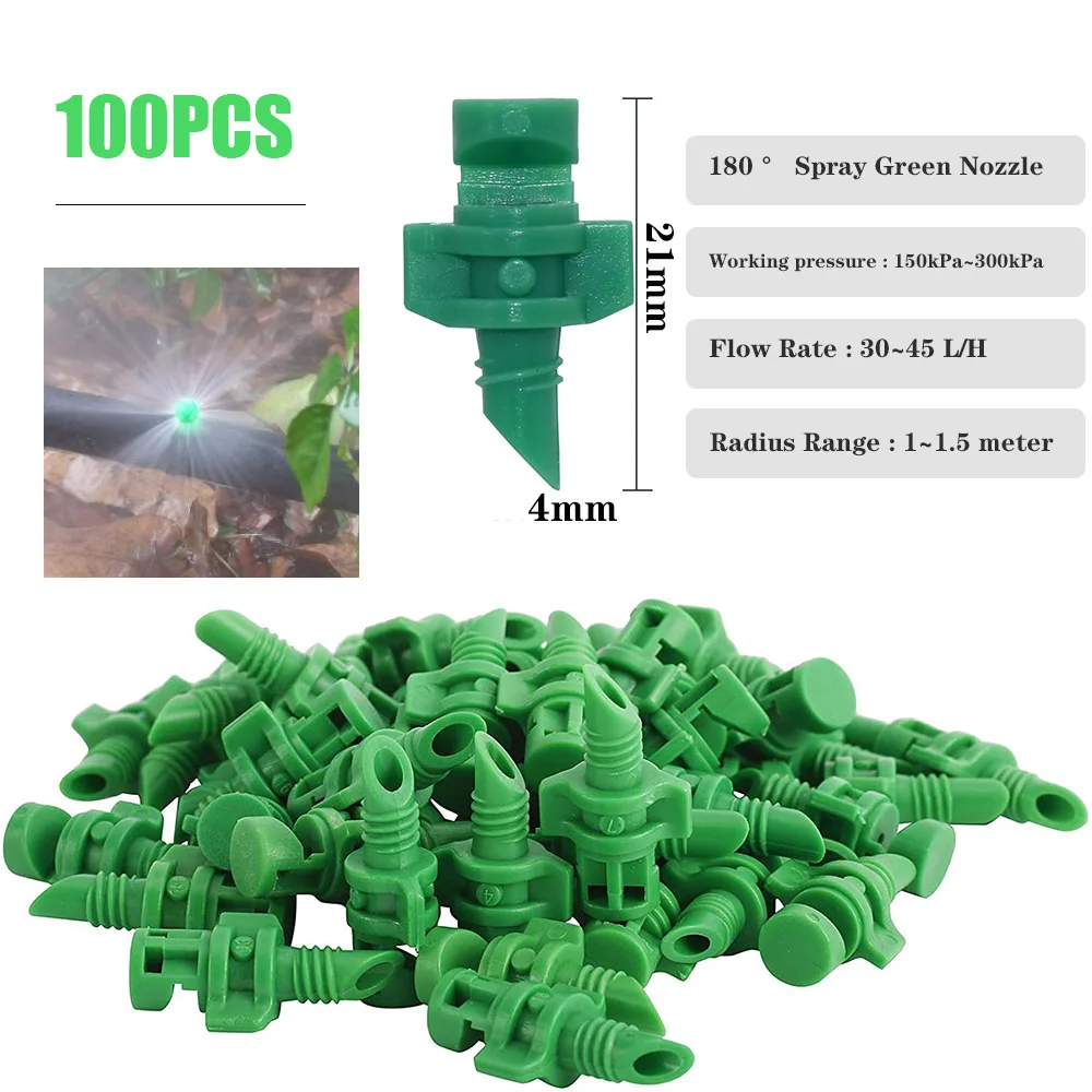 Garden Sprayer 100 Pcs 90/180/360 Degrees Simple Refraction Nozzle Garden Sprinkler High Quality Fruit Tree Irrigation Gardening Mist Sprayer