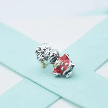 

2020 Cartoon Collection Charm 925 Sterling silver Mouse Dangle Charms fit Bead Bracelets Pendant DIY For women jewelry Wholesale