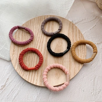 

5Pcs/Lot Hair Ropes Women Girls Simple Basic Elastic Hair Rubber Bands Headwear Solid Color Headband Fashion Hair Accessories