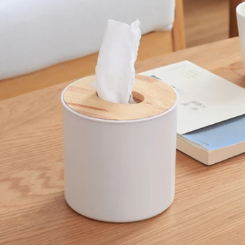 

Tissue Box Cover Wooden Removable Roll Tissue Paper Home Car Container Napkin Holder Paper Towel Box For Home Bedroom Bathroom