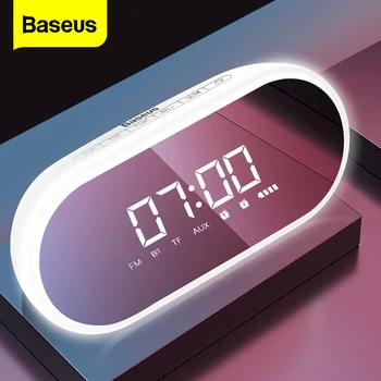 

Baseus E09 Portable Bluetooth Speaker With Alarm Clock Wireless Loudspeaker Music Surround Loud Speaker For Phone PC Computer