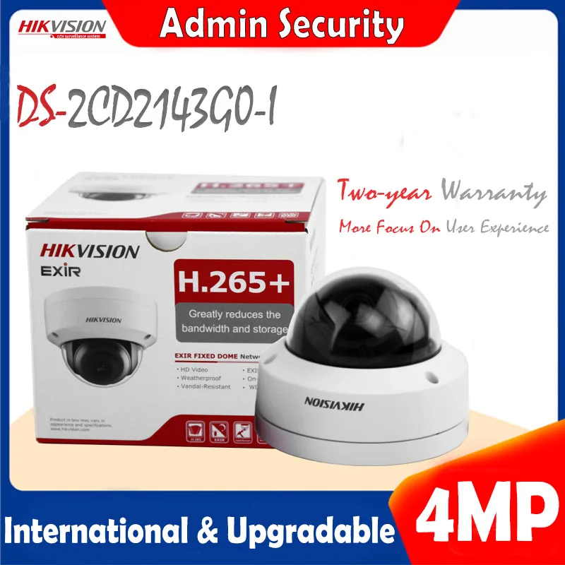 Hikvision английская версия IP камера DS 2CD2143G0 I 4 Мп IR Фиксированная купольная сетевая