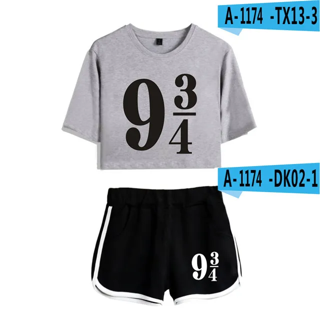 two piece sets HARRYS Glasses Printed Two Piece Set Short Sleeve Crop Top + Shorts Sweat Suits Women Tracksuit Two Piece Outfits Girl Sets ladies loungewear Women's Sets