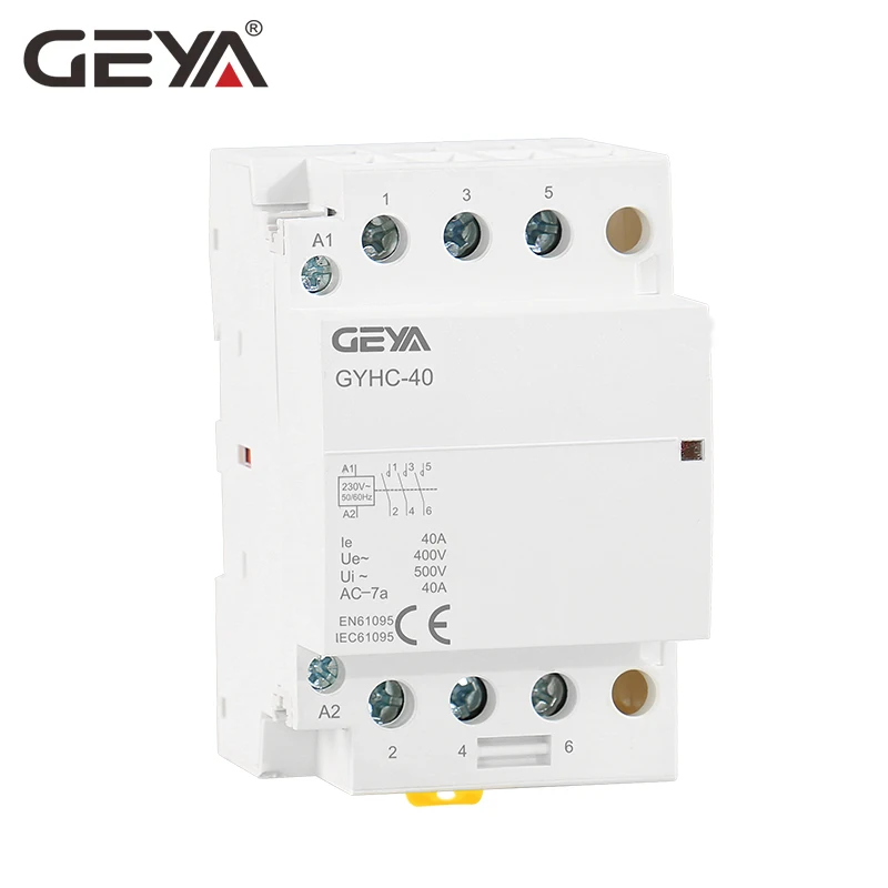 GEYA GYHC 3 P 40A 63A 3NO Din Rail AC контактор для дома 220V катушка контактор переменного тока 3 фазы