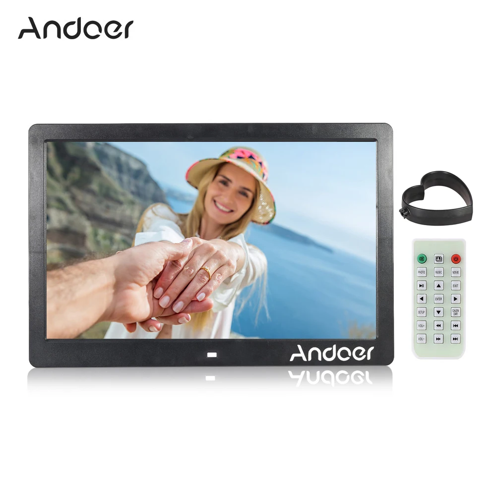

Andoer 13 Inch 1080P LED Digital Photo Picture Frame High Resolution 1920*1080 Advertising with Remote Control Gift Present