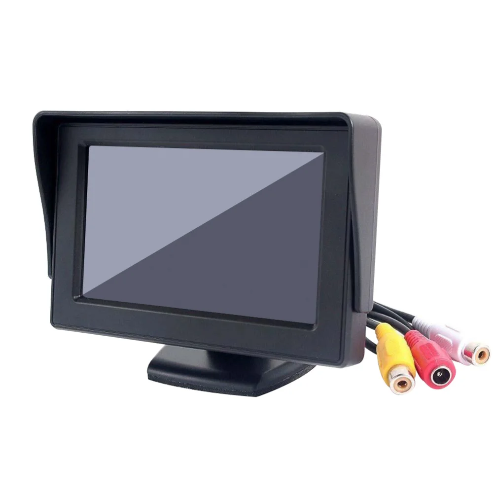 

Car Rear View Backup Reverse Parking Display 4.3 Inch TFT LCD Screen Monitor VCR Headrest Rearview Monitor (Black)