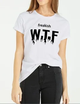 

Freakish WTF Letter Print T Shirt Women Short Sleeve O Neck Loose Tshirt 2020 Summer Women Tee Shirt Tops Camisetas Mujer