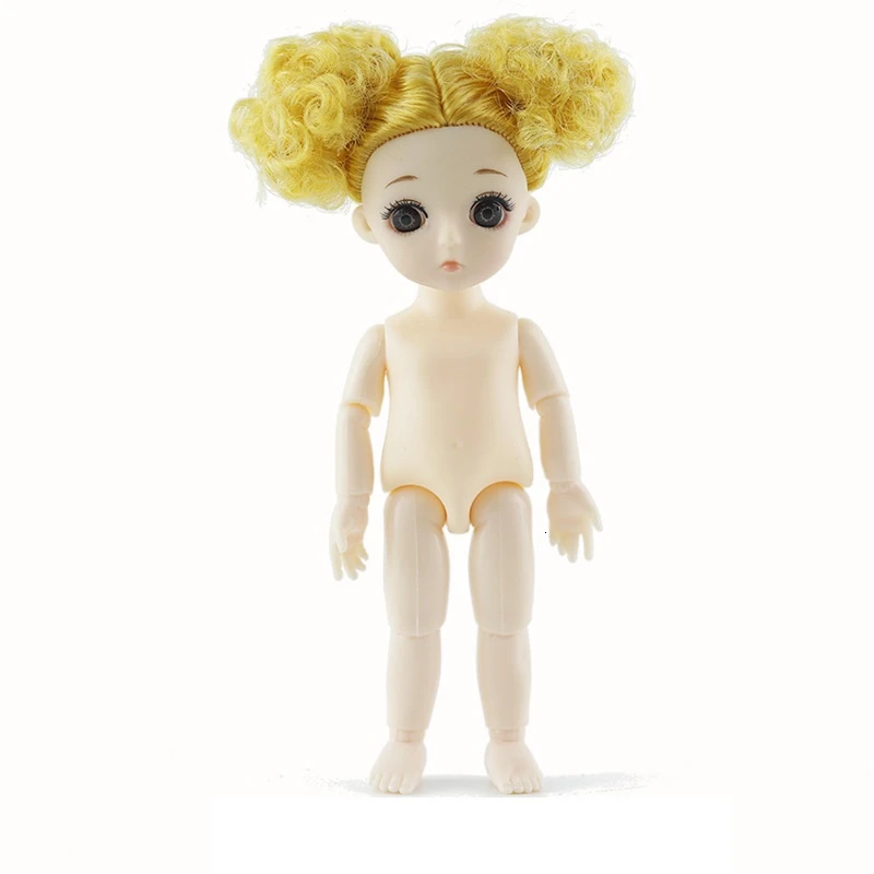 16 см мини-кукла 1/8 BJD куклы 13 раскладные игрушки Обнаженная девушка тело мода Bonecas DIY игрушки Enchantimal куклы для девочек подарок - Цвет: N-yellow