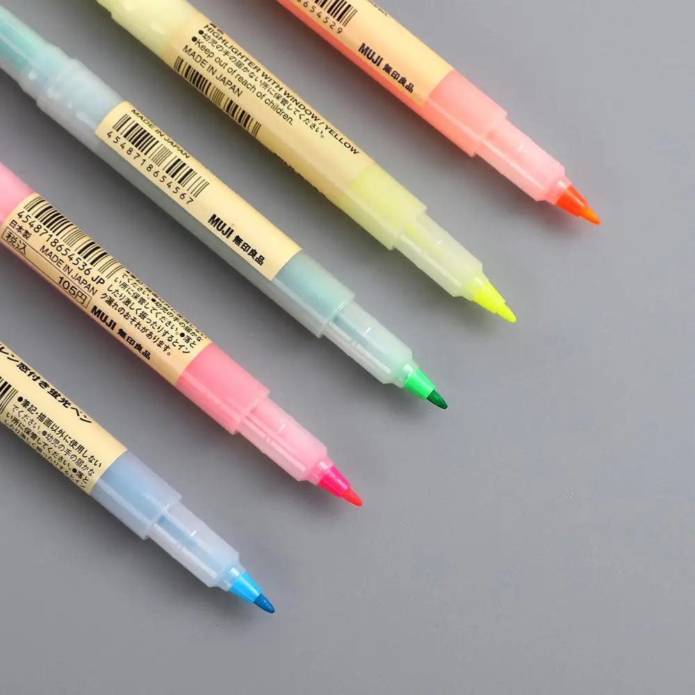 1 шт., MUJI, двойная головка, перспективное окно, яркие цвета, маркеры, маркеры, ручка, милая флуоресцентная ручка, школьные принадлежности
