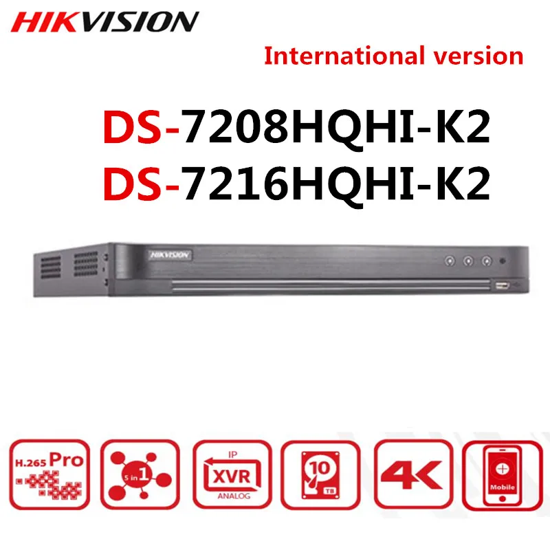 Hikvision оригинальный турбо HD DVR DS-7208HQHI-K2 DS-7216HQHI-K2 8CH 16CH 4MP HDTVI/HDCVI/AHD/CVBS сигнал HDMI выход