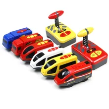 Деревянные треки магнитные железнодорожные автомобильные игрушки для детей машинки на р/у со светом и звуком магнитные поезда игрушки для детей подарок