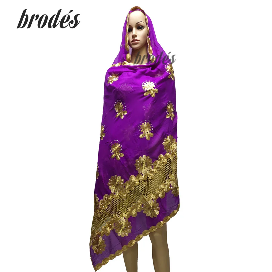 Африканский женский хлопковый шарф emrbodery мусульманские женские шарфы для шалей
