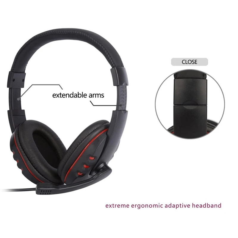 3 5mm Wired Over head Stereo Headband Gaming Headset Headphone with Mic Microphone Volume Control for SONY PS4 PC Tablet Laptop