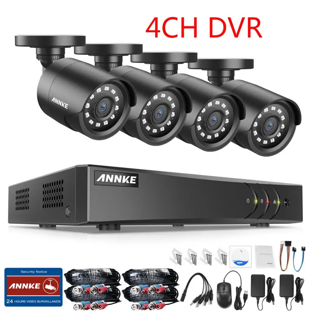 ANNKE 1080P Lite 4CH/8CH 5в1 H.264+ DVR система видеонаблюдения CCTV 4X Смарт ИК Пуля наружные водонепроницаемые камеры - Цвет: 4ch DVR