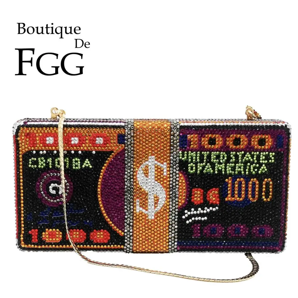 Женский клатч Boutique De FGG забавный кошелек с кристаллами вечерняя сумочка для
