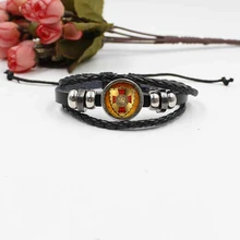 Импортные товары Горячая Рыцарь тамплиер тканый кожаный стеклянный браслет Европейская и американская мода ювелирные изделия