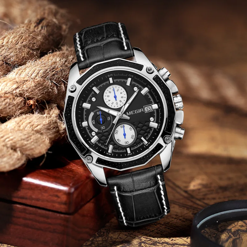 

[Waterproof Timing Calendar Quartz Men's Watch] Multi-functional Chronograph Dial, Design Unique, Each