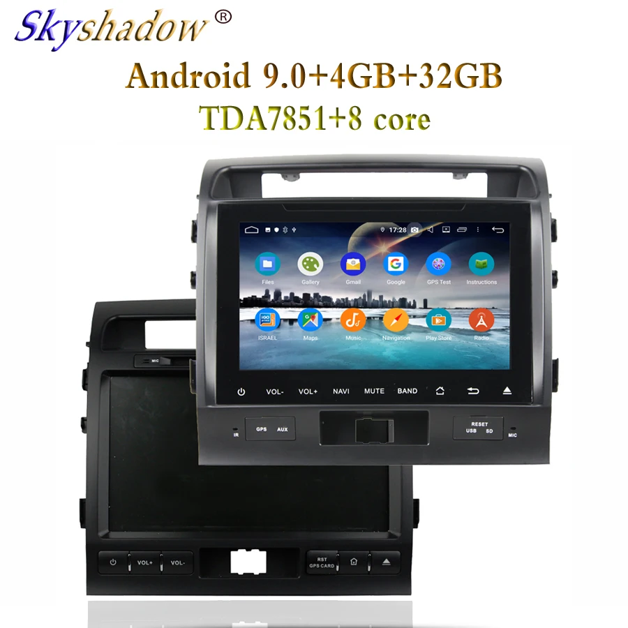 " DSP ips Android 9,0 для Toyota Land Cruiser 2008-2012 4 Гб+ 32 ГБ Автомобильный dvd-плеер Wifi 4G Bluetooth RDS радио gps ГЛОНАСС карта
