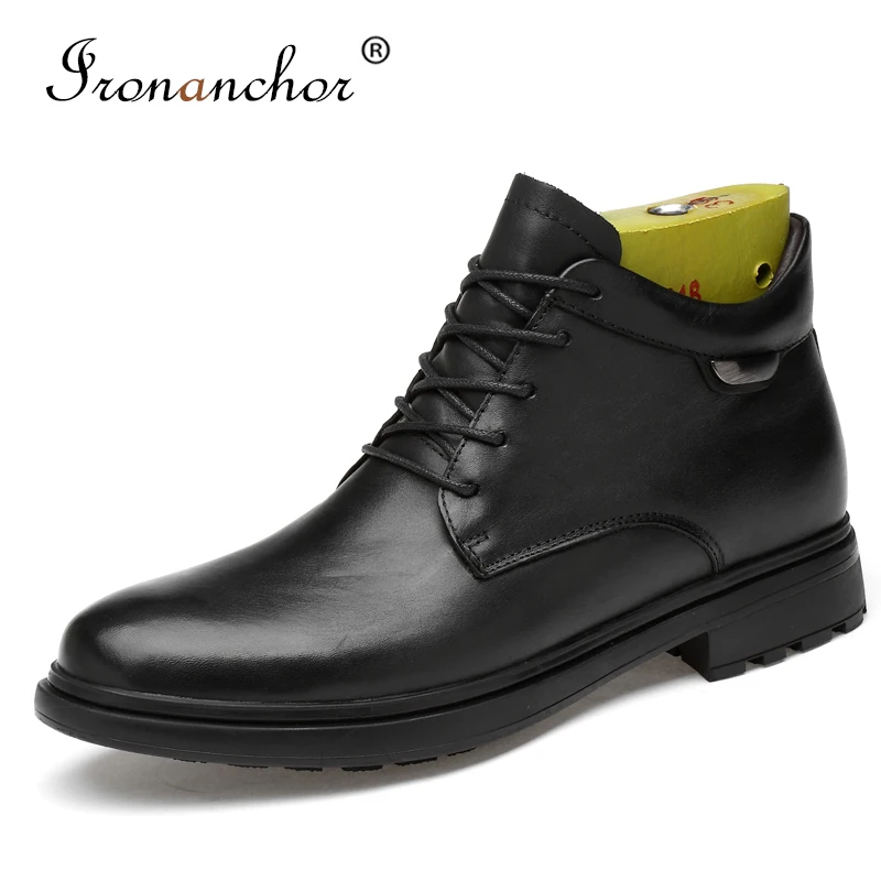 

2019 winter Men ankle boots Natural Cow Leather Handmade warm Luxury High Quality rubber men winter shoes #YY6618