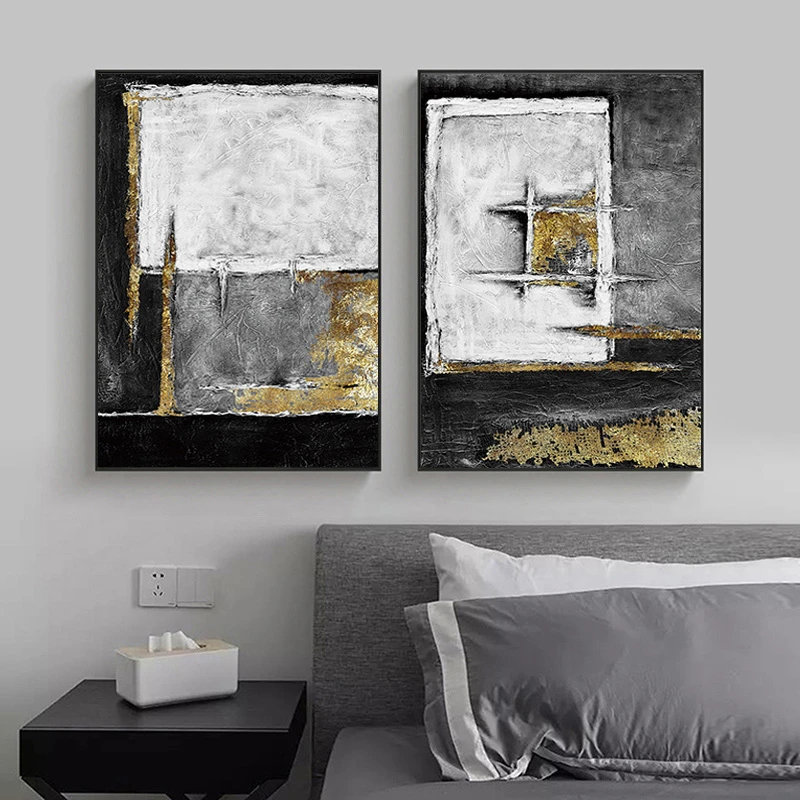 Moderne Abstracte Zwart Golden Wall Art Canvas Schilderij Retro Industriële Stijl Muur Picture Voor Living Home Decoratie|Schilderij & Schoonschrift| - AliExpress