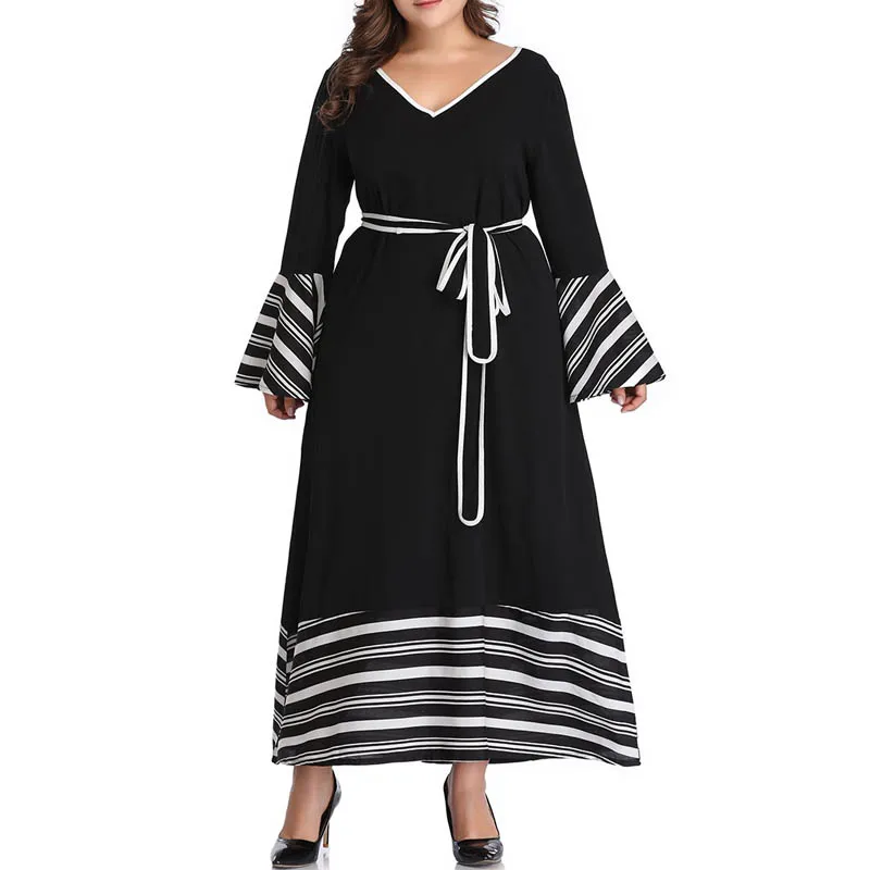 Осеннее женское платье большие размеры обхват груди 134 см 3XL 4XL 5XL 6XL 7XL черного