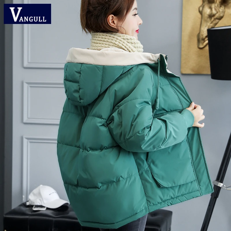 Vangull/зимняя куртка с капюшоном для женщин парки хлопковой подкладкой новая
