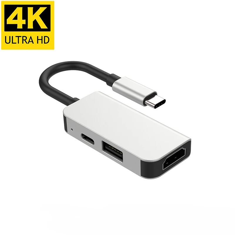 USBC концентратор адаптер к HDMI 4K 30 Гц USB 3,0 Мульти usb Тип C 3,1 сплиттер Поддержка Макс PD 87 Вт Alumunium мини расширение док-станции для Macbook