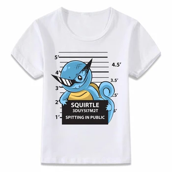 

Kids T Shirt Bad Pokemon Mugshot Squirtle Charmander Pichu Bulbasaur T-shirt Boys and Girls Toddler Tee