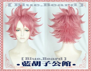 

FAIRY TAIL Natsu Dragneel Daily Cosplay Wigs High-temperature Fiber Synthetic Hair Pink Short Hair + free hair net