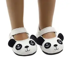 Pantoufles Panda pour fille américaine, chaussures pour nouveau né, accessoires de poupée, 18 pouces (46cm) 